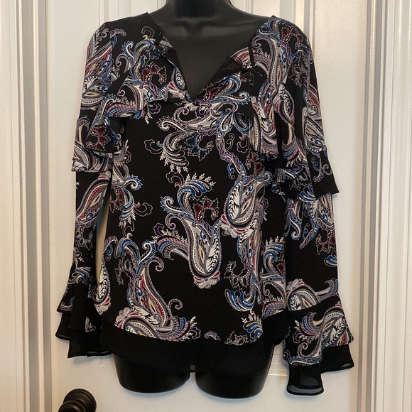 White House Black Market Paisley Blouse - Picture 2 of 5